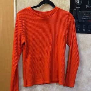 Pilcro Bright Red Ribbed Sweater